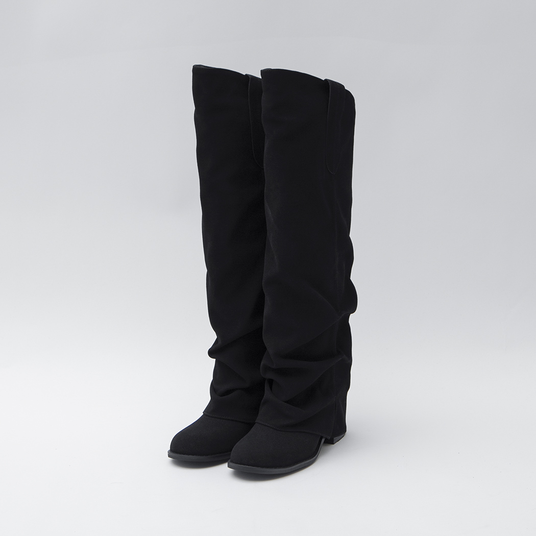 （SH-3438）SUEDE SHIRRING LAYER BOOTS