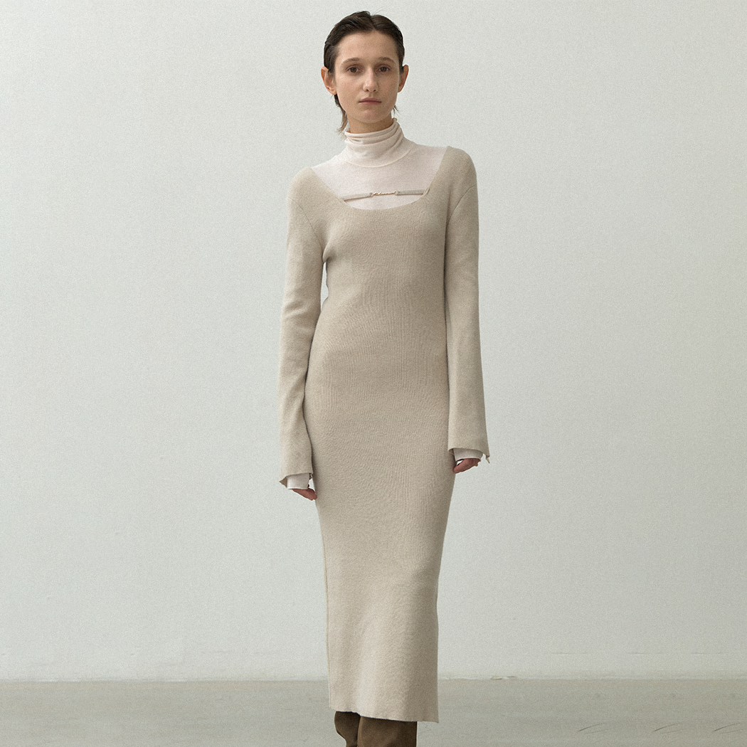 （OP-6232）DEKAVV WOOL KNIT DRESS