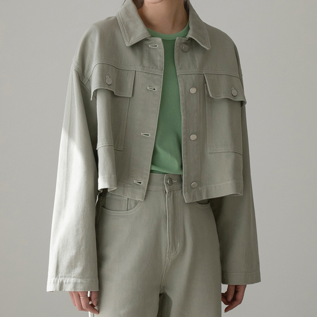 （JK-2331）セットアップデニムクロップジャケット