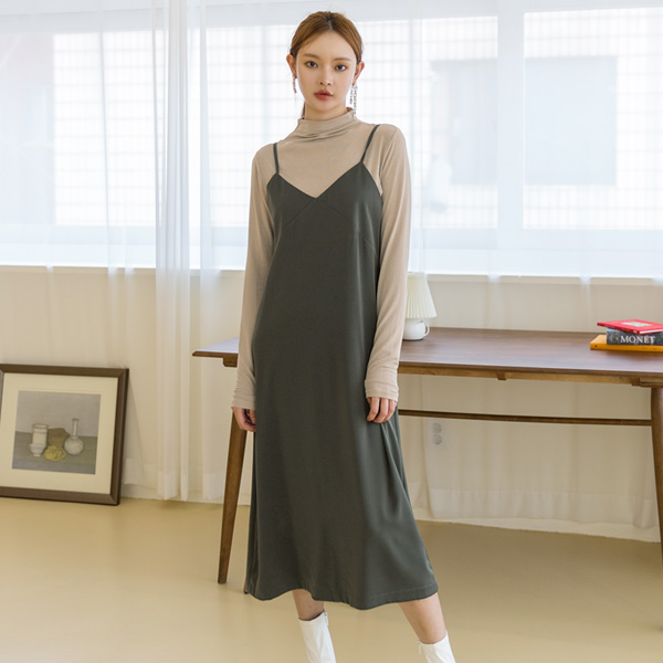 （OP-4750）シルキーレイヤードティーワンピースセットS