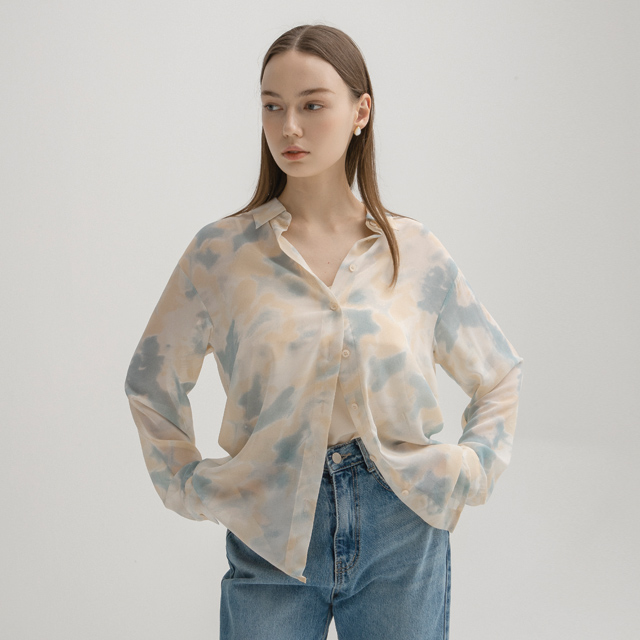 （BL-3741）ナシセットマーブルブラウスS