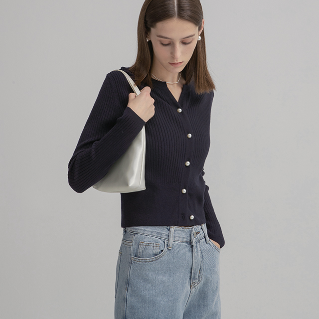 (CD-1770)ワイネックゴルジニットカーディガン