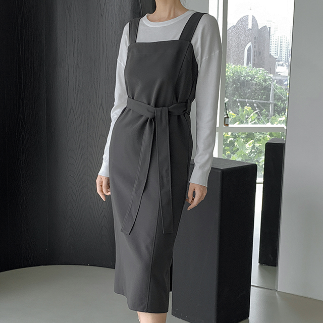 （OP-5651）ミニマルベルテッドレイヤードワンピースS