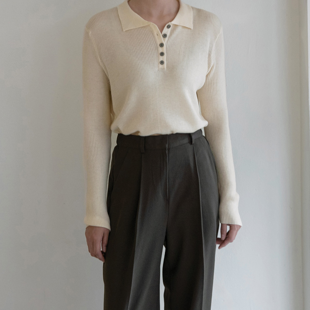 （T-6230）モダンボタンカラーニット