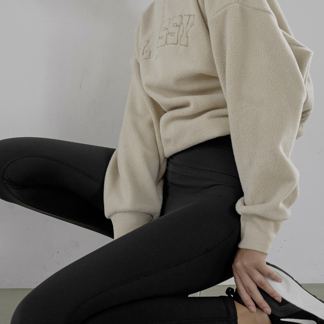 (LS-0005)エフェクトソフトイージー起毛レギンスブラック