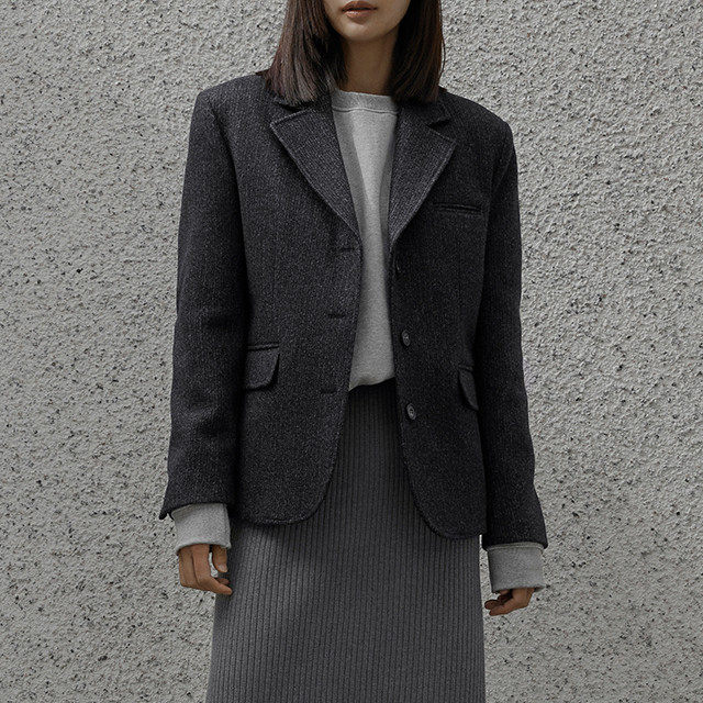 （JK-2654）ウールヘリンボーンモダンシングルジャケット