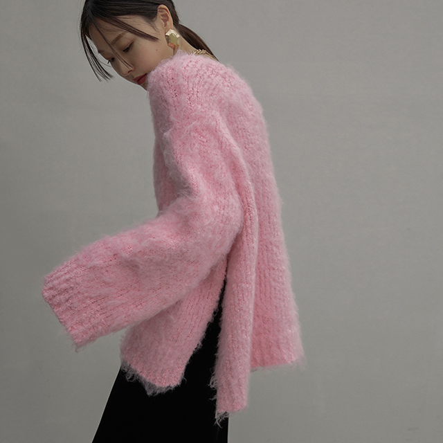 （T-6375）ヘアリーサイドスリットルーズフィットニット