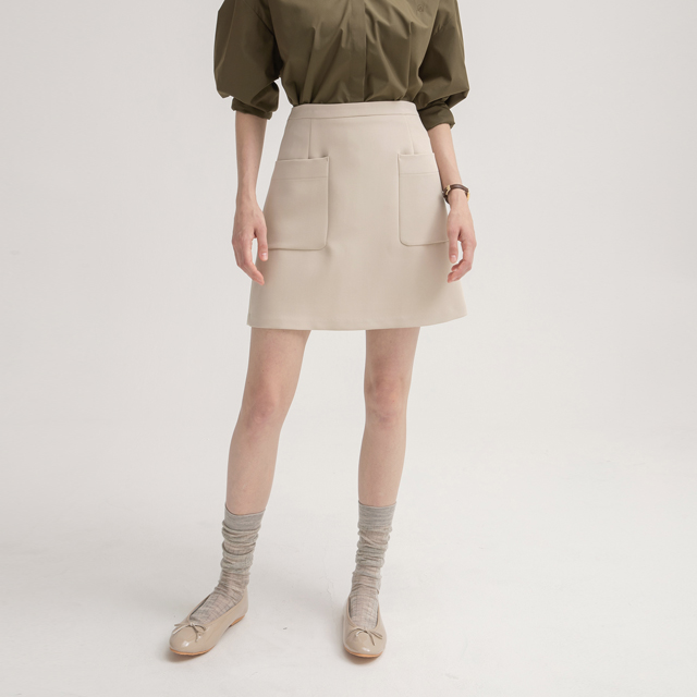 (SK-4523)アウトポケットミニスカート