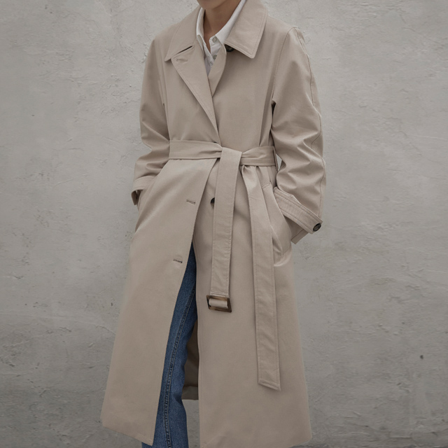 (CT-1381)スタンダードミニマルトレンチコートS