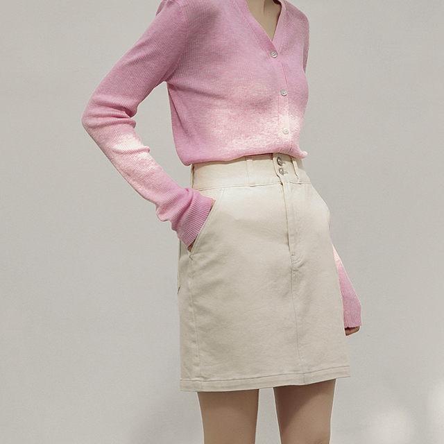 （SK-4515）ベーシックデイリーデニムミニスカート