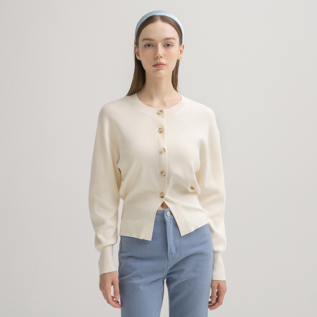 （CD-1980）デイリーラウンドネックニットカーディガン