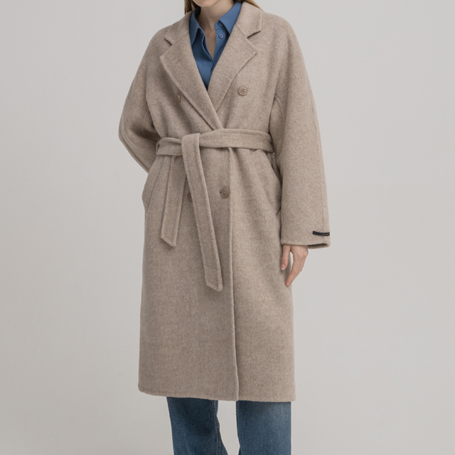 (CT-1415)ウールハンドメイドヘアリーダブルコートS