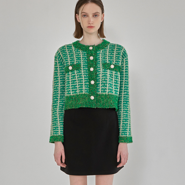 （CD-2035）フェザーツイードニットカーディガン