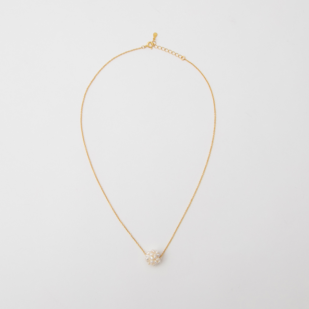 (N-834)フラワーパールネックレス