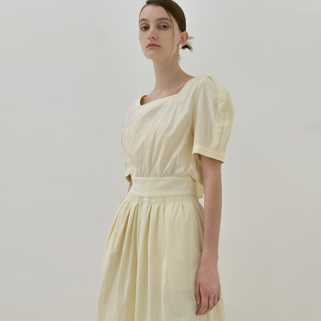 (OP-6066)バックオープンラップスクエアネックマキシワンピース