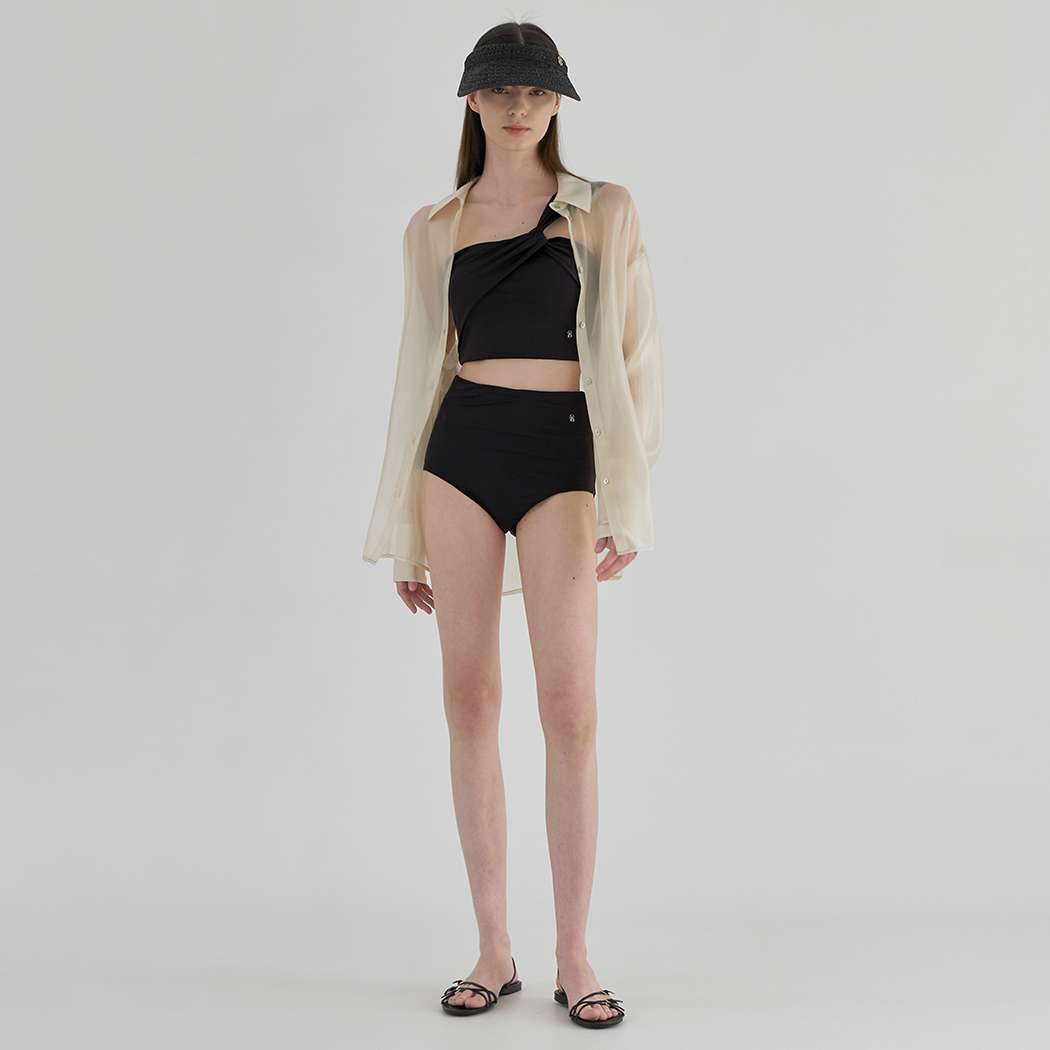 (SW-805)ハイウエストスイムパンツブラック