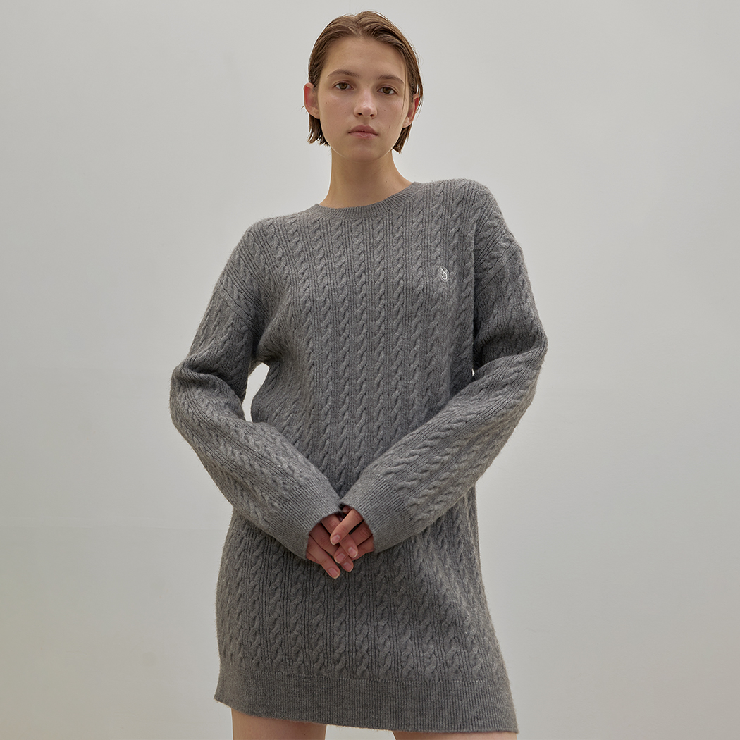 (OP-6110)ジェーンケーブルルーズフィットニットワンピース