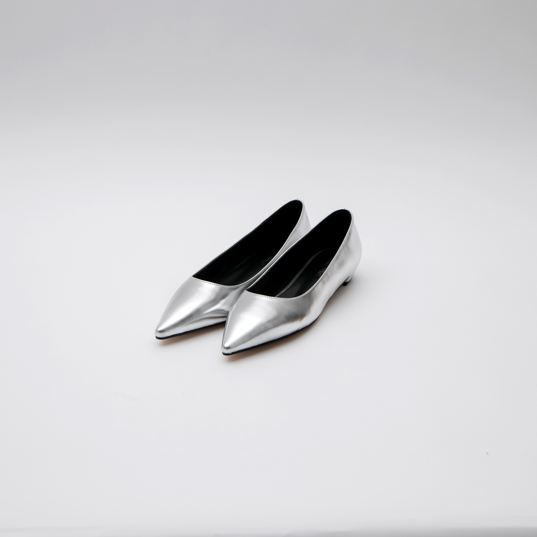 （SH-3411）SILVER STILETTO FLAT HEEL