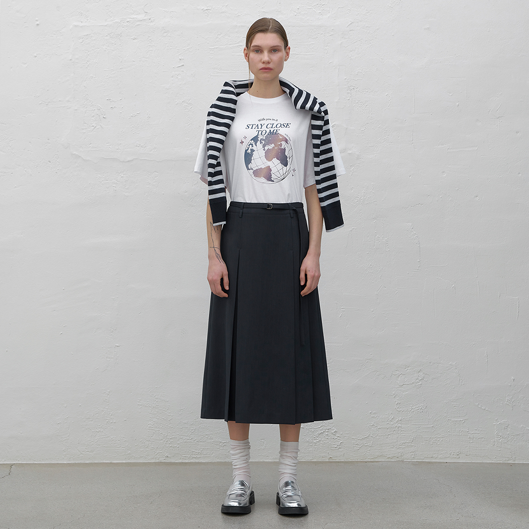 （SK-4907）LUCIA UNBALANCED PLEATS SKIRT