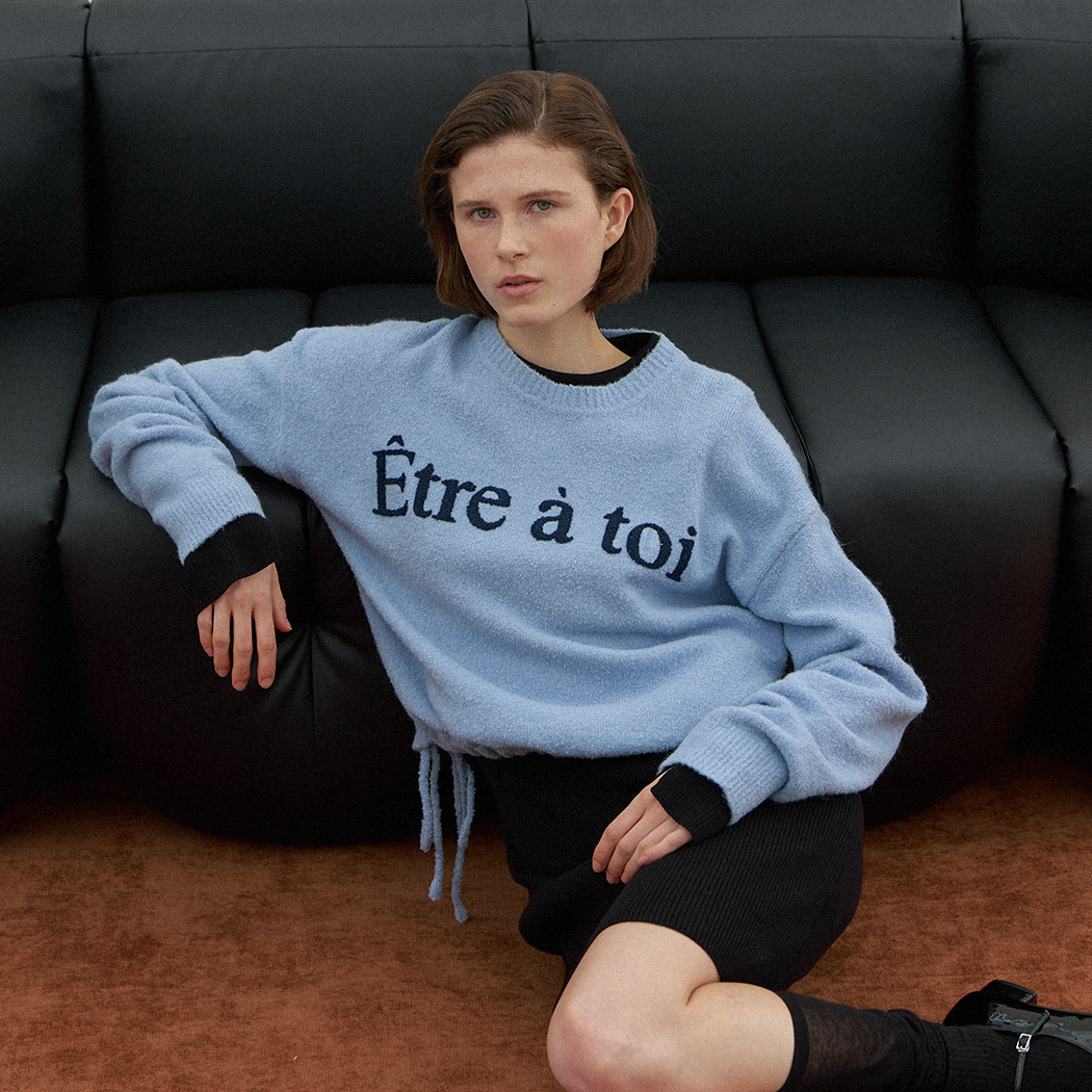 （T-6919）BOUCLE CROP KNIT