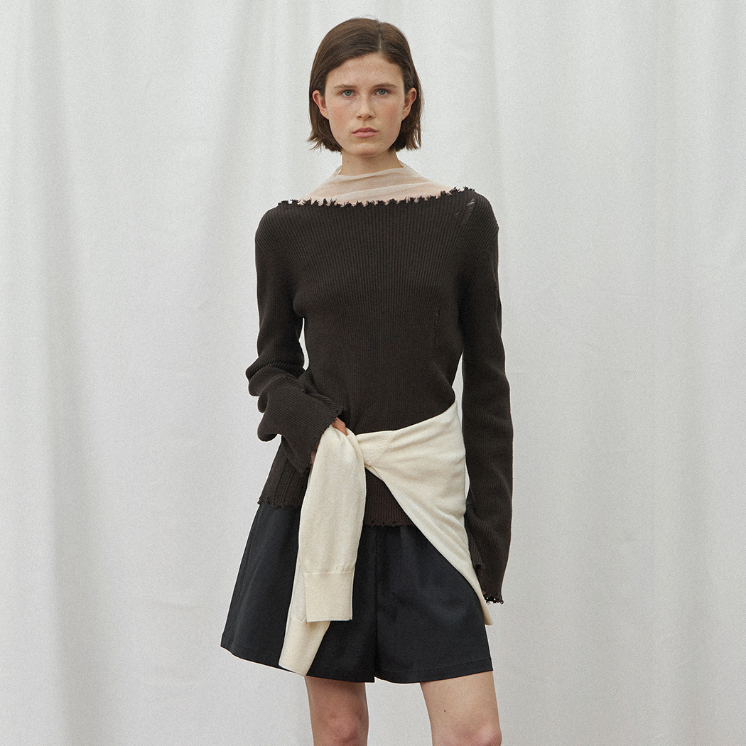 （T-6917）DESTROY RIBBED KNIT