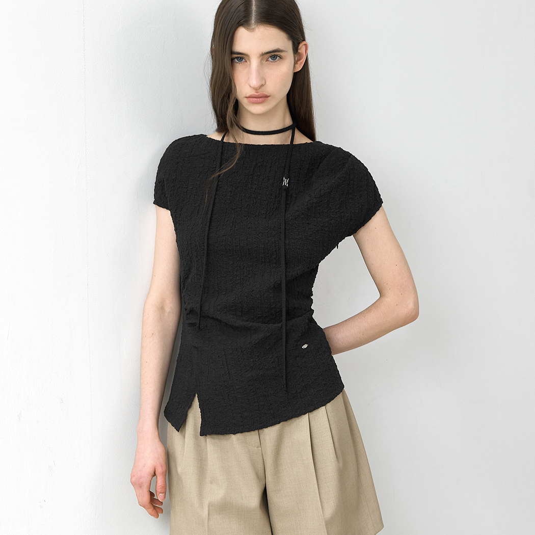 （BL-4316）WRINKLE SHIRRING BLOUSE