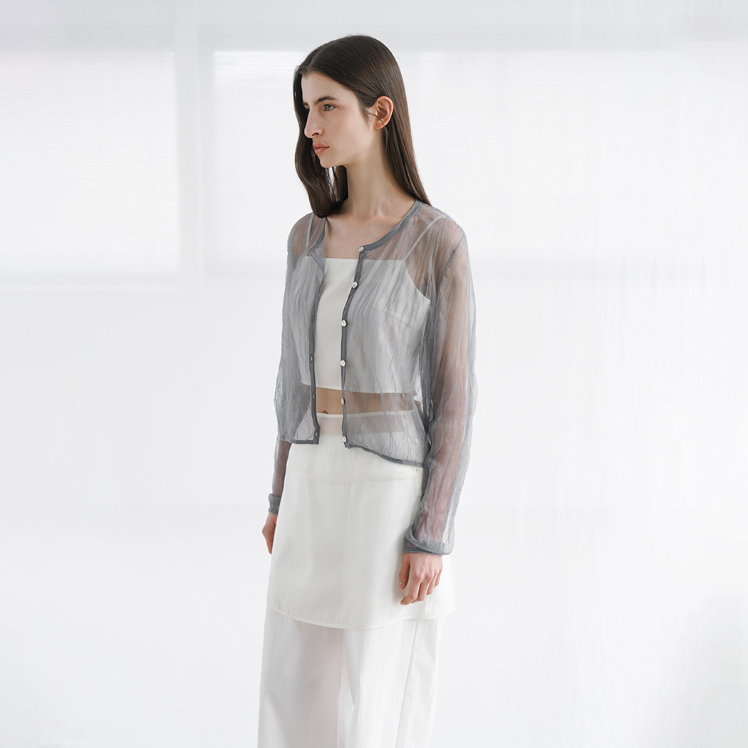 （CD-2206）SEE THROUGH WRINKLE CARDIGAN