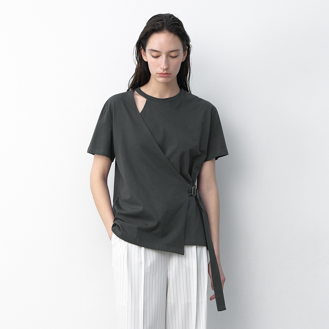 （T-7038）ALEXA UNBALANCE LAYERD TEE