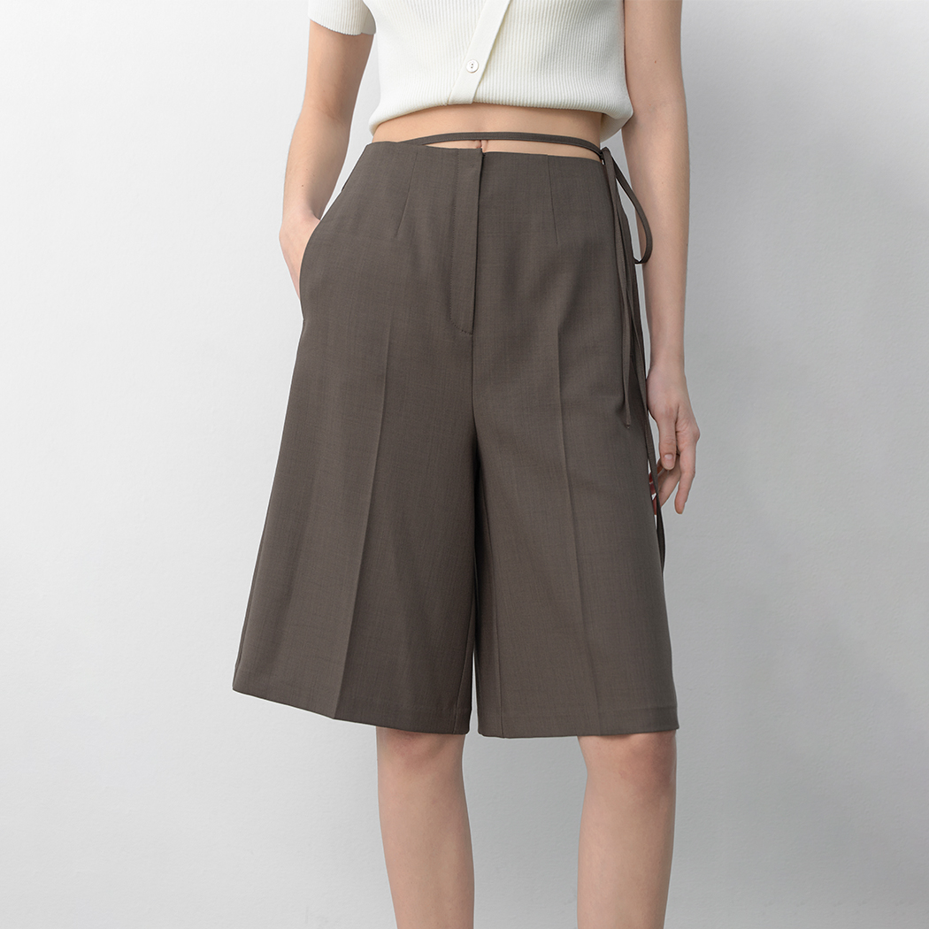 （PT-5651）WAIST STRING BURMUDA PANTS