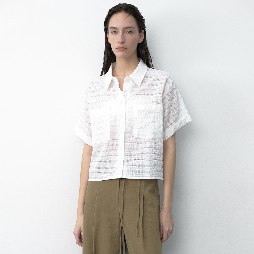 （BL-4348）ESSENTIAL SEERSUCKER POCKET SHIRT