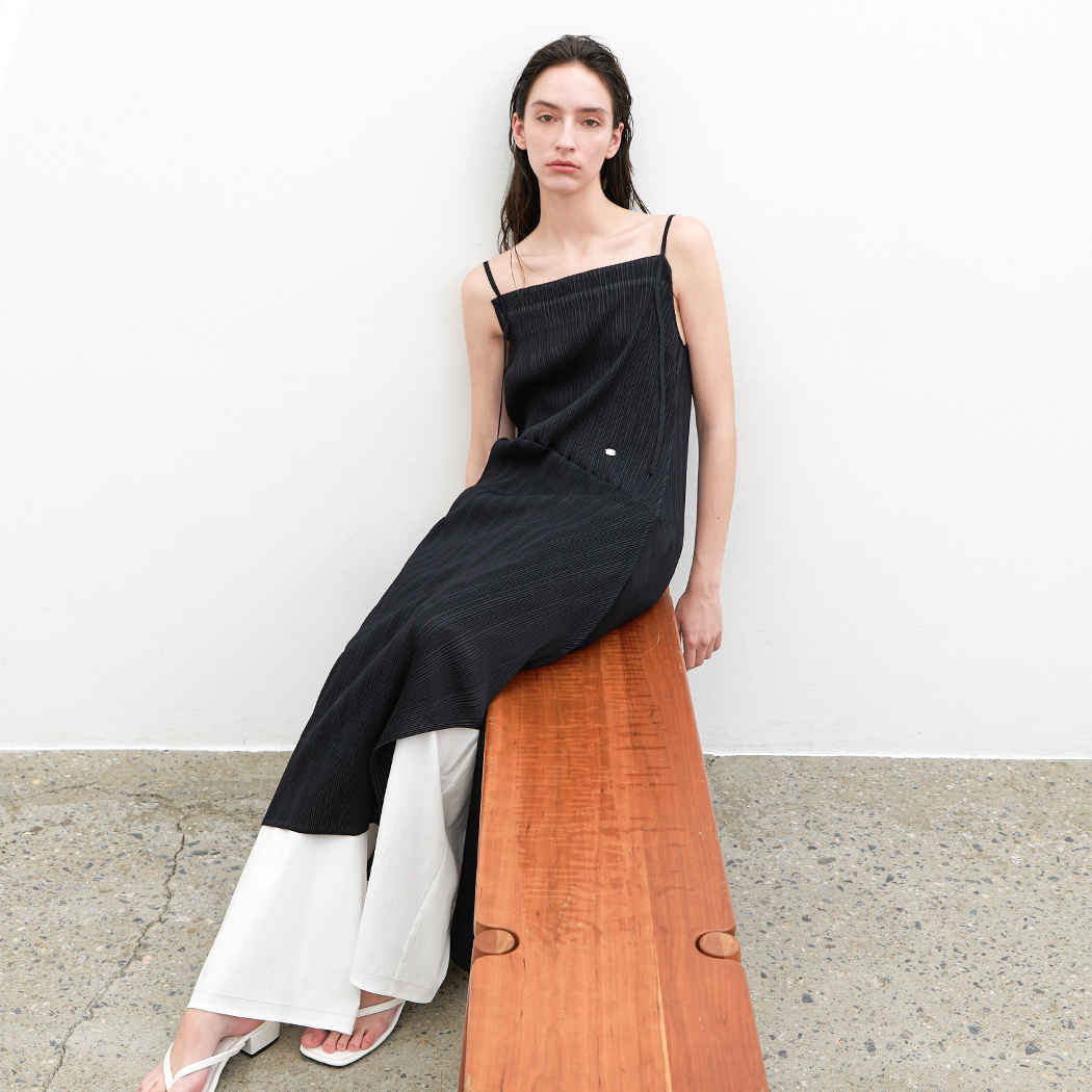 （OP-6307）PLEATS STRING LAYERED DRESS