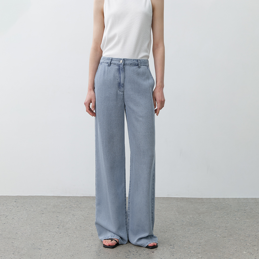 （PT-5677）ANN TWILL TENCEL DENIM PANTS