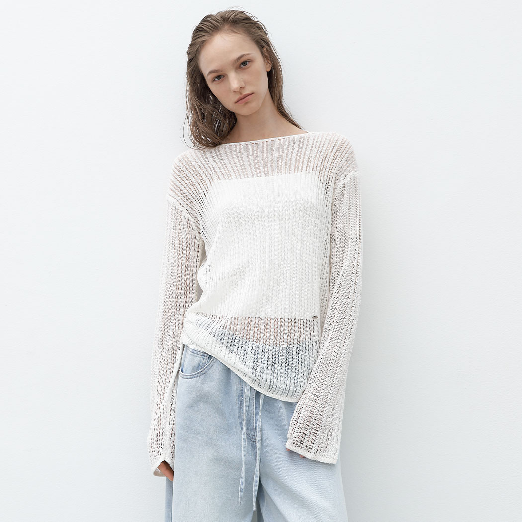 （T-7062）ICE LINEN NET COVER UP KNIT