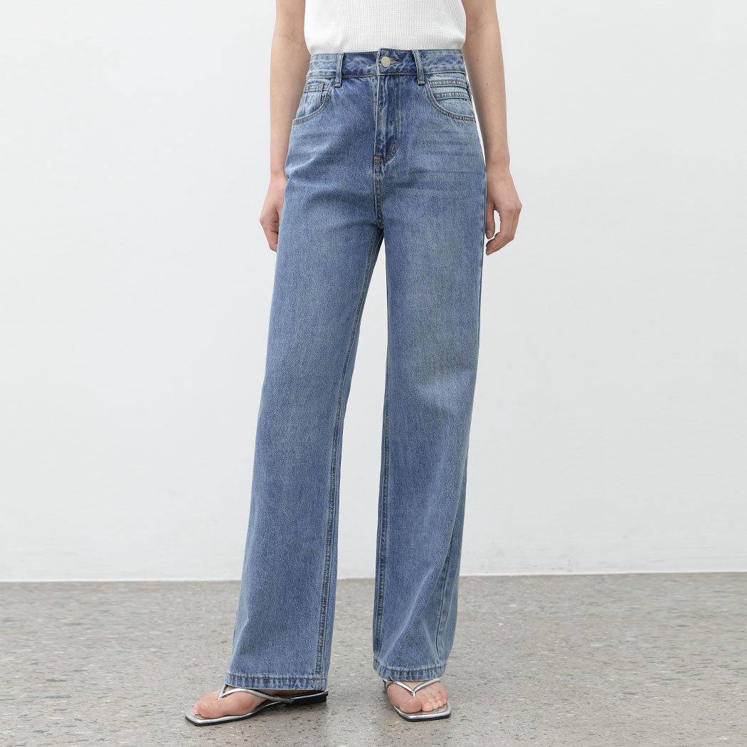 （X-PT-5679）LOOSE STRAIGHT DENIM PANTS