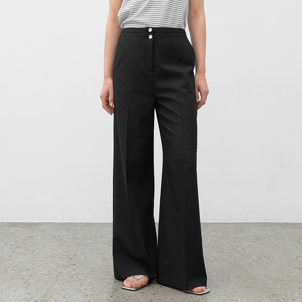 （PT-5646）ROOMY TEXTURE BOOTCUT PANTS
