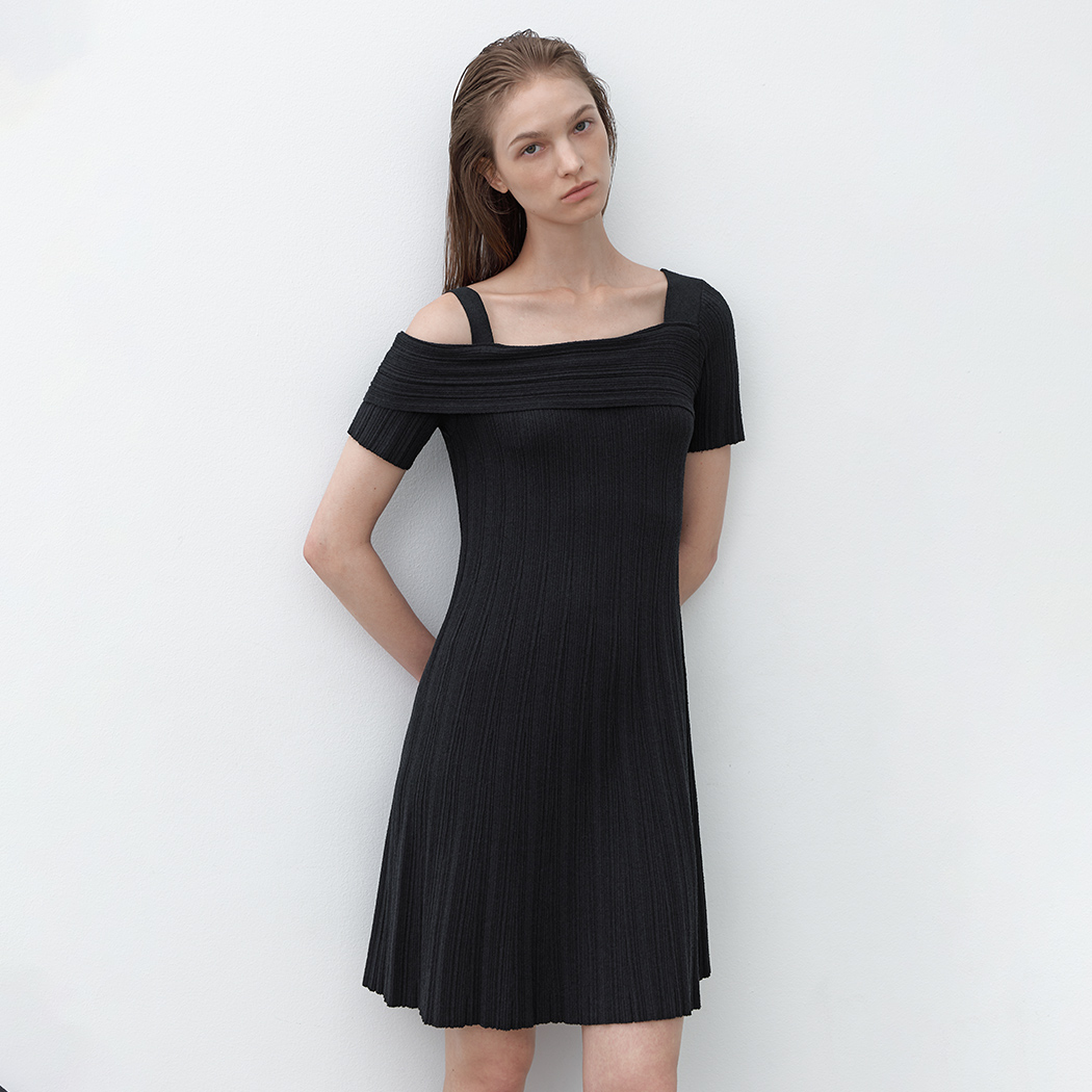 （OP-6263）ONE OFF SHOULDER KNIT DRESS