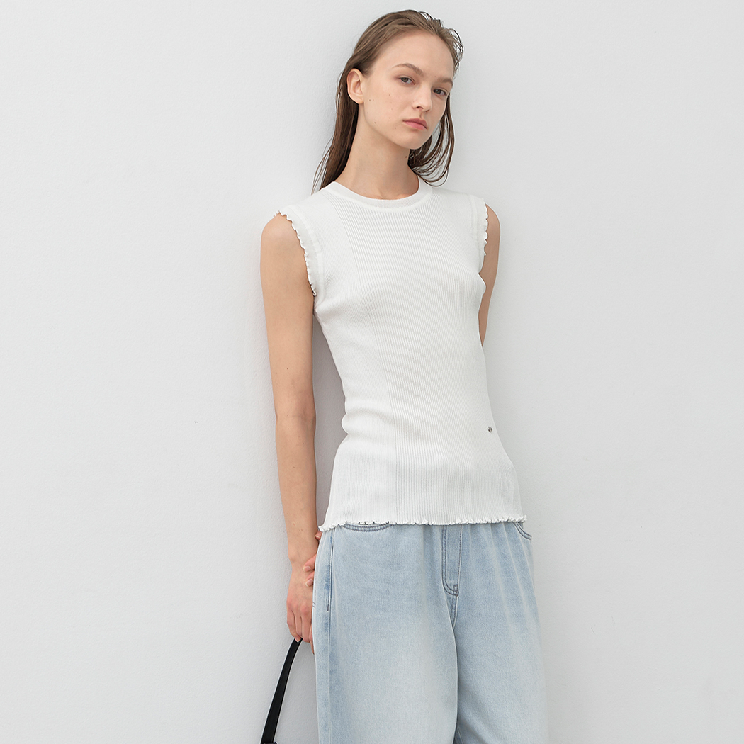 （T-7057）LAPPY FRILL SLEEVELESS KNIT