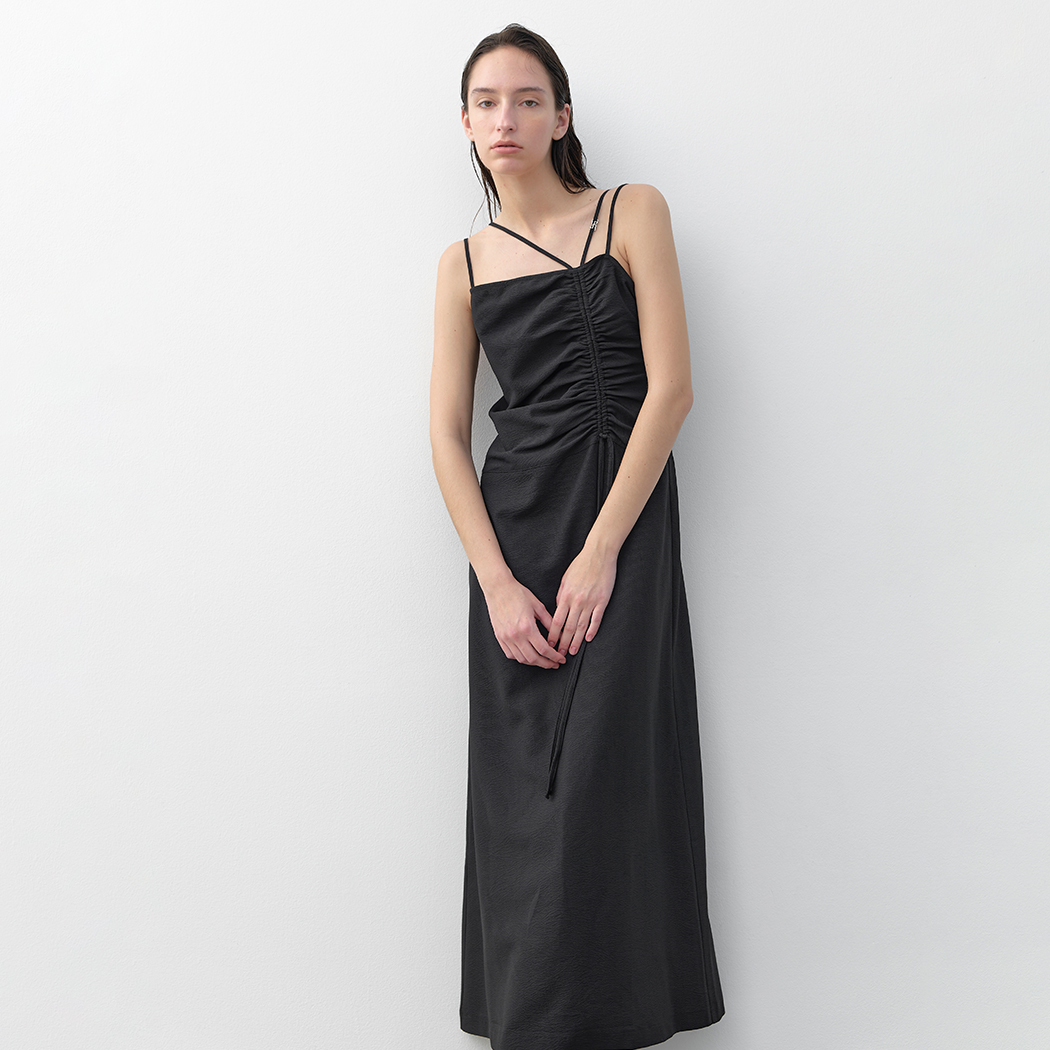 （OP-6277）LONA SHIRRING MAXI DRESS