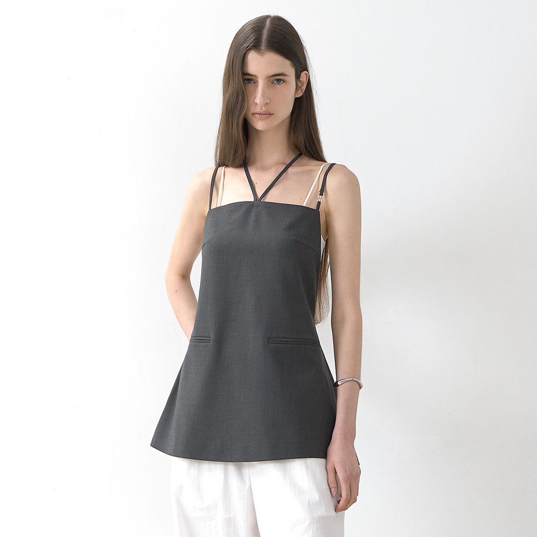 （BL-4330）LYNN BACK LESS RIBBON BLOUSE