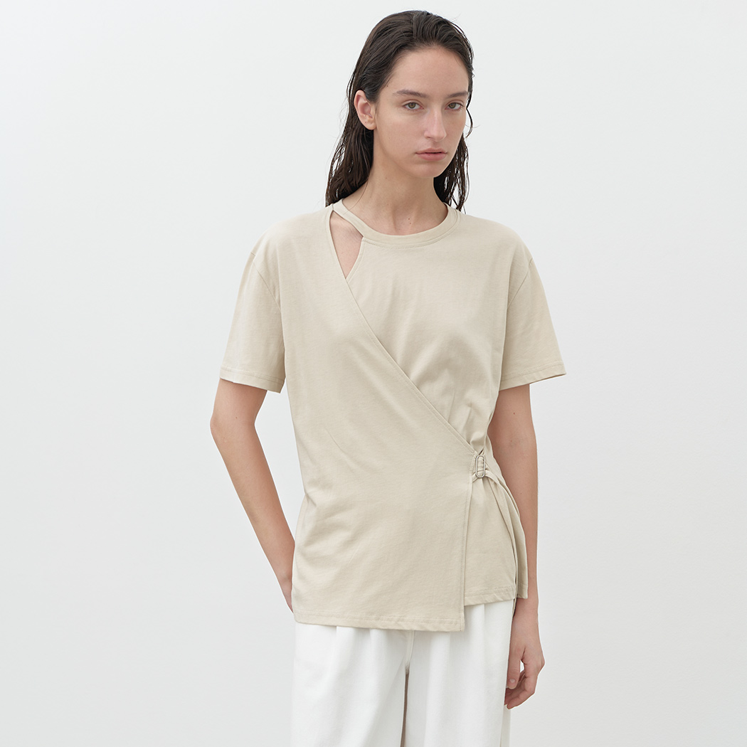 （T-7038）ALEXA UNBALANCE LAYERD TEE