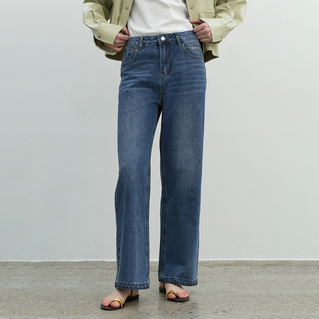 （Z-PT-4793）LOOSE STRAIGHT DENIM PANTS