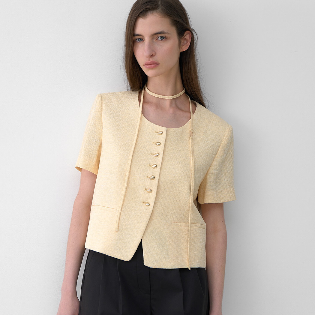 （JK-3024）SUMMER TWEED SET-UP JACKET
