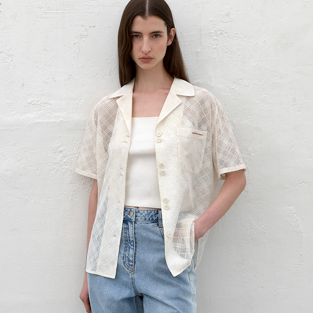 （BL-4320）RANO SEE THROUGH LACE SHIRT