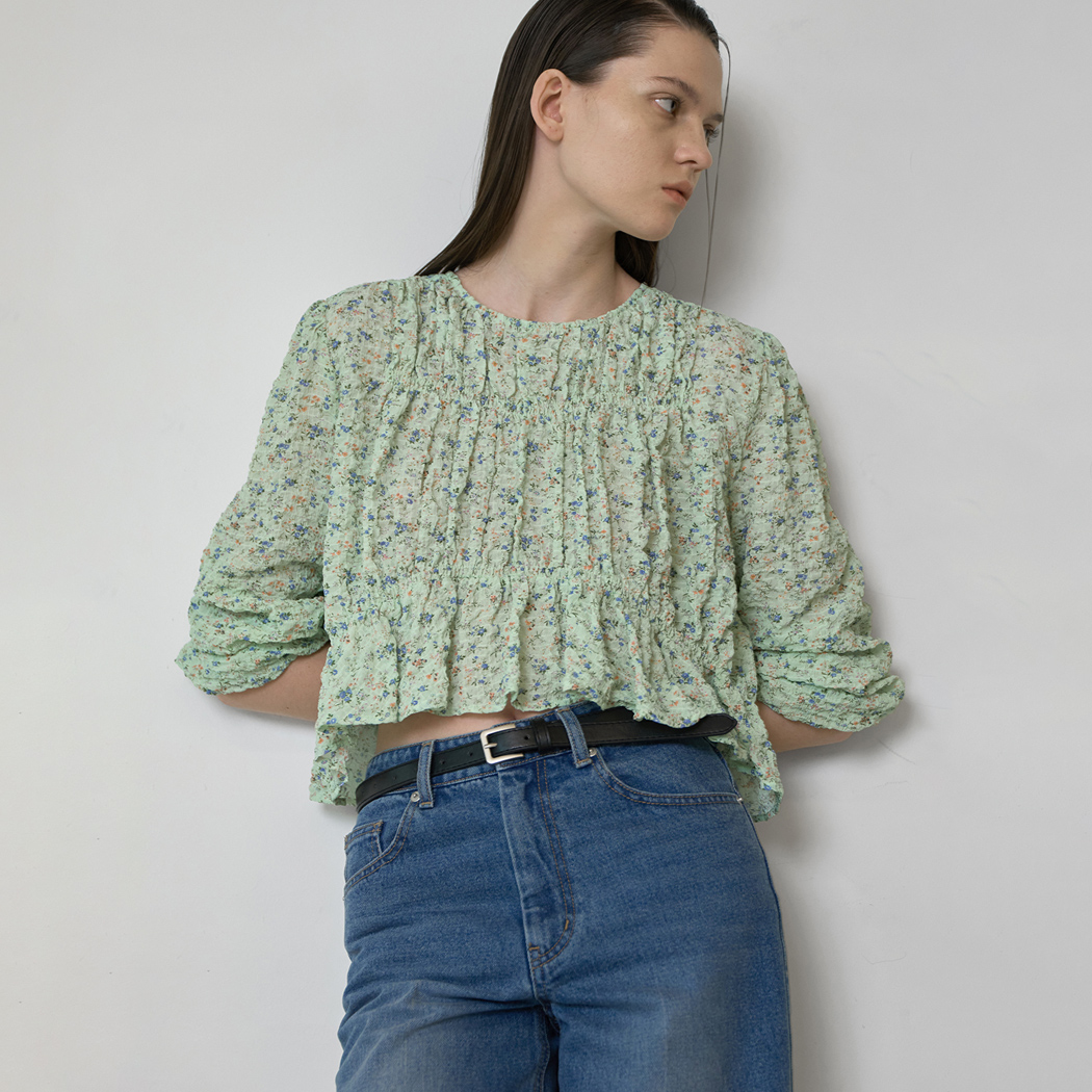 （BL-4206）MINE SMOKING PRINT BLOUSE