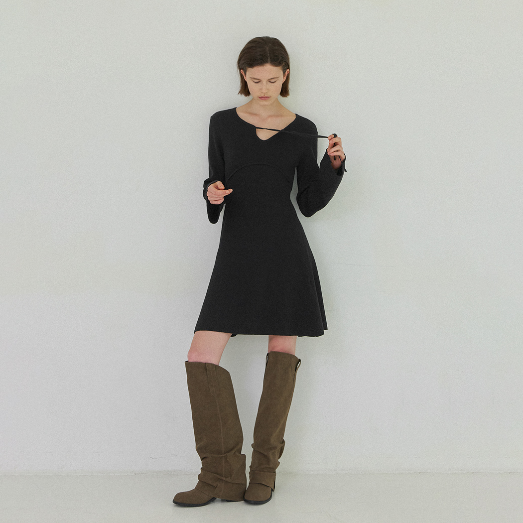（OP-6225）JENNA RIBBON KNIT DRESS