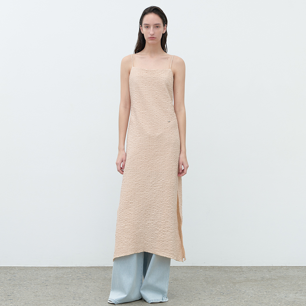 （OP-6266）WRINKLE SLEVESESS LONG ONE PIECE