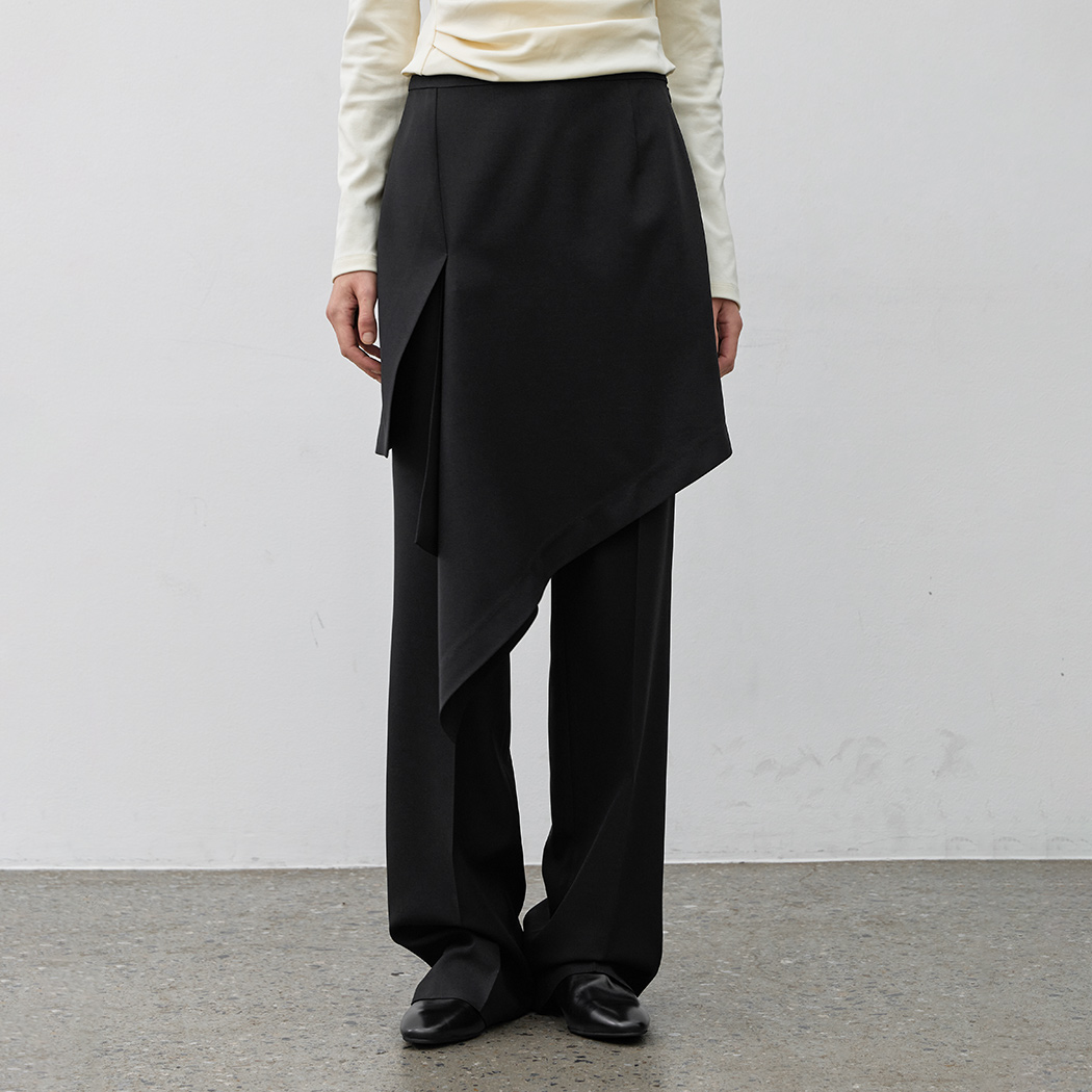 （PT-5700）TAUBE SKIRT LAYERED PANTS