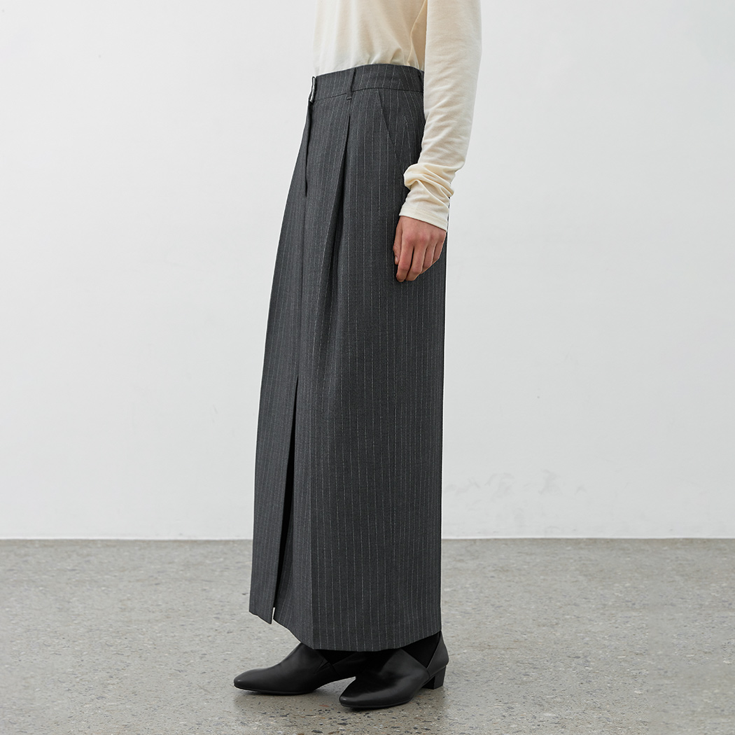 （SK-5044）ESSENTIAL STRIPE TUCK LONG SKIRT
