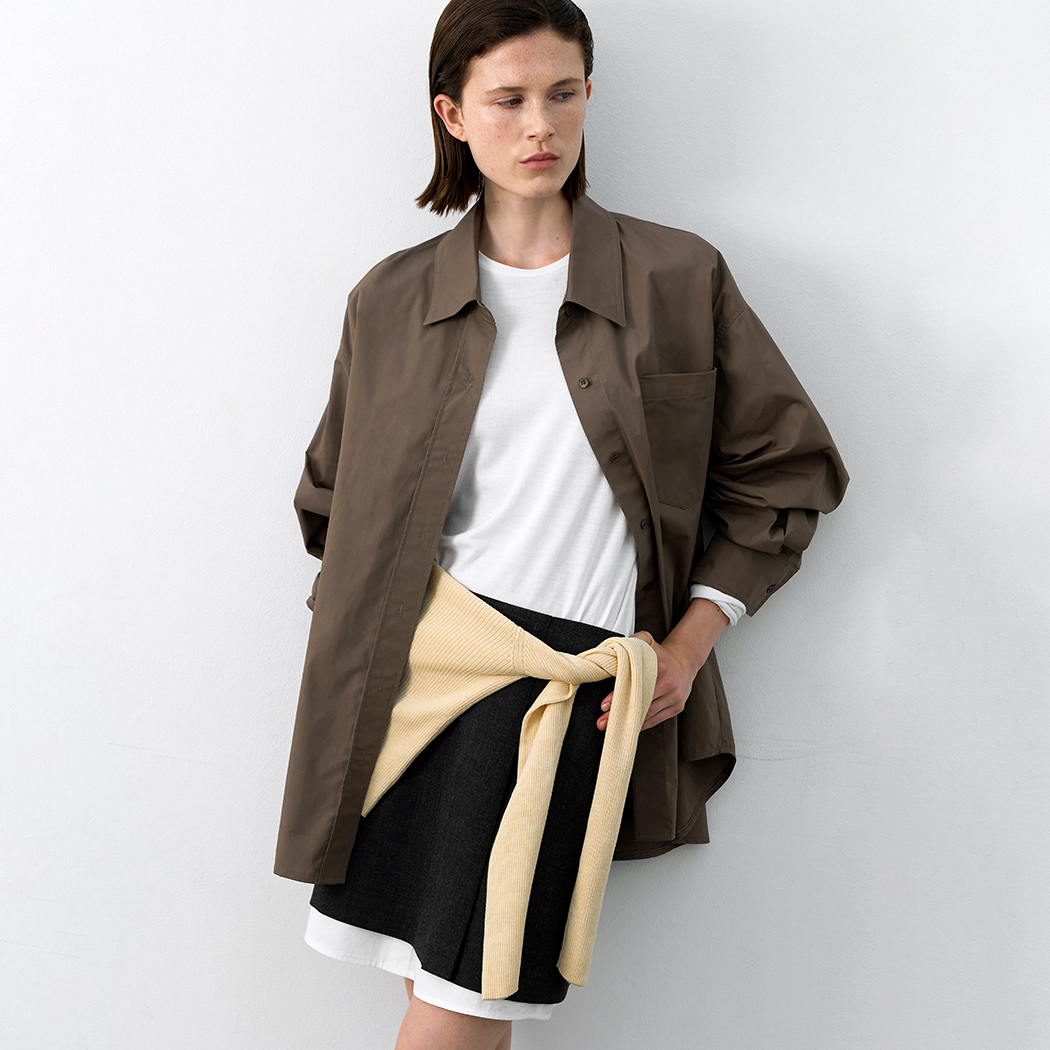 （BL-4366）ESSENTIAL SOLID COTTON OVERSIZE SHIRT
