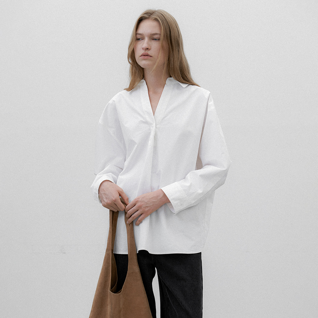 （BL-4357）SOLID LOOSE FIT TUCK SHIRT